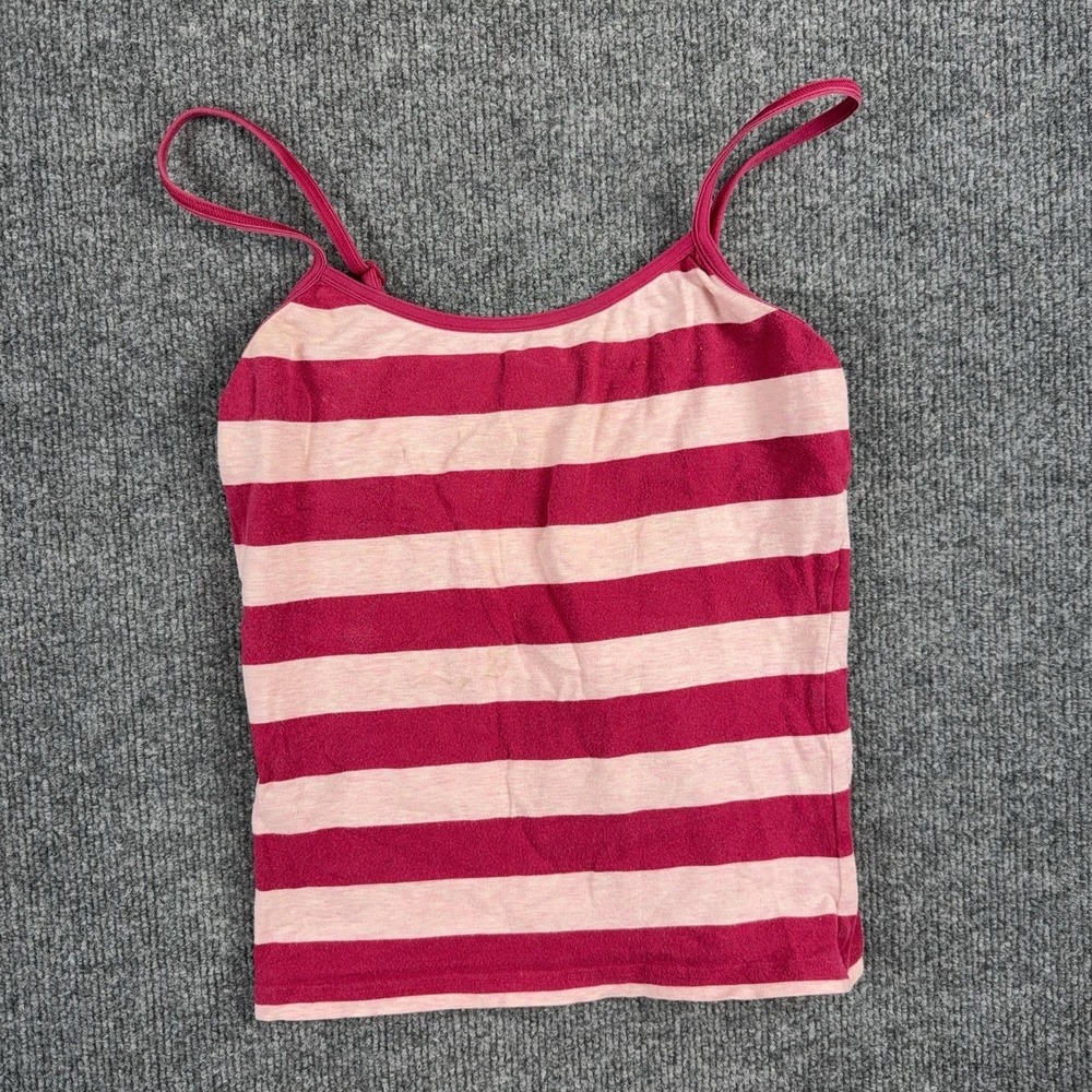 American Eagle Outfitters Tank Top Womens Small Pink Striped Adjustable Strap
